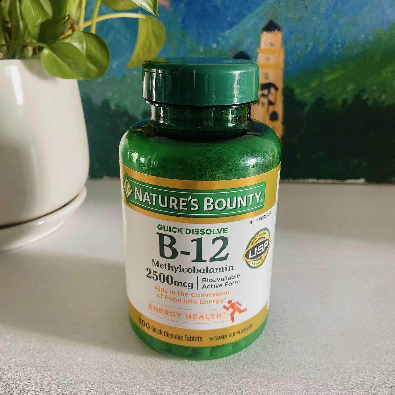 美国直邮Nature's Bounty自然之宝维生素B12/2500mg/300粒