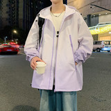 连帽冲锋衣春秋新款宽松户外防风防水登山夹克外套A321-J7830-P70，男装夹克，电商A321