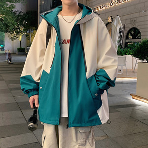工装连帽冲锋衣夹克潮流春秋季百搭防风防水外套A321-J7831-P70图片