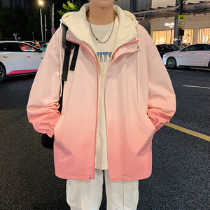 春秋季渐变连帽夹克假两件休闲防水潮流外套A321-J7833-P75图片