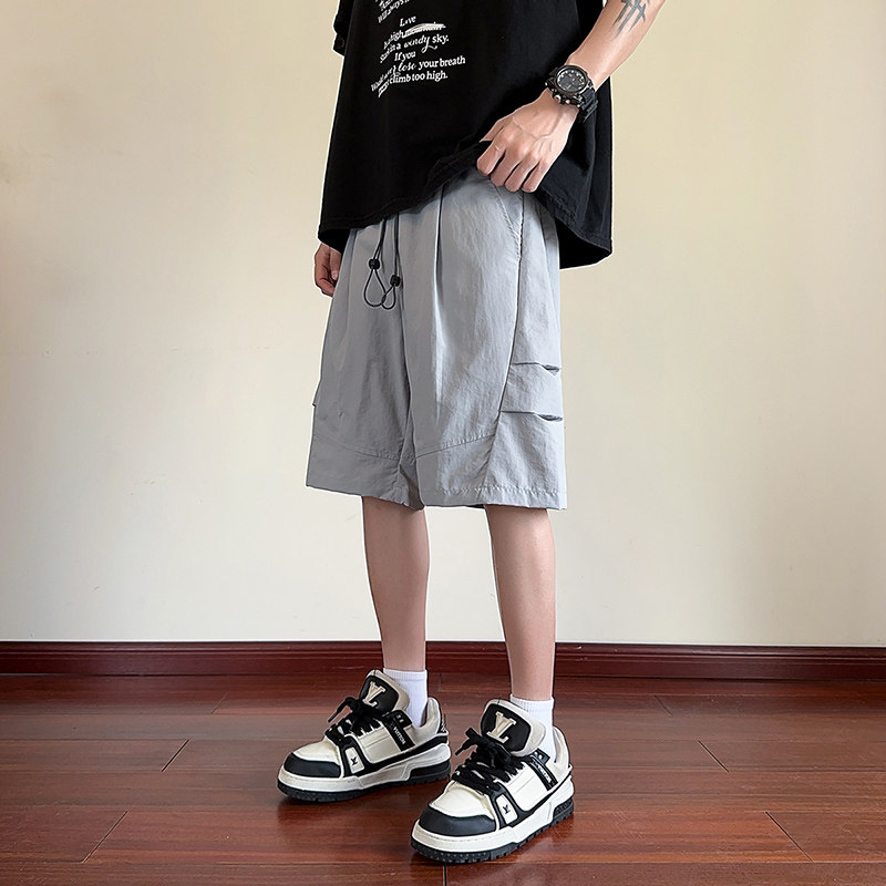 夏季速干短裤薄款透气褶皱伞兵裤宽松休闲五分裤子A321-K9255-P36图片