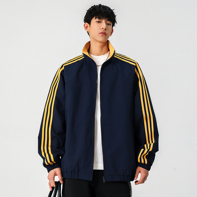 美式条纹夹克外套春秋休闲百搭双面穿立领夹克A321-J9969-P70,男装夹克,电商A321