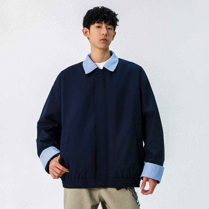 现货春秋美式领可拆卸外套潮牌棒球服冲锋衣夹克A321-J9963-P75,男装夹克,电商A321