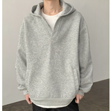 秋季假两件连帽纯色老钱风套头休闲宽松卫衣A321-WY019-P60控99，男装卫衣，电商A321