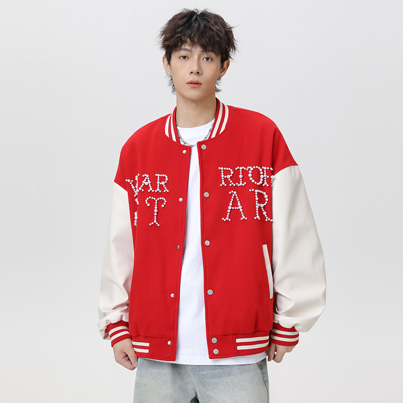 春秋刺绣PU棒球服外套男女休闲夹克A321-J9952-P90,男装夹克,电商A321