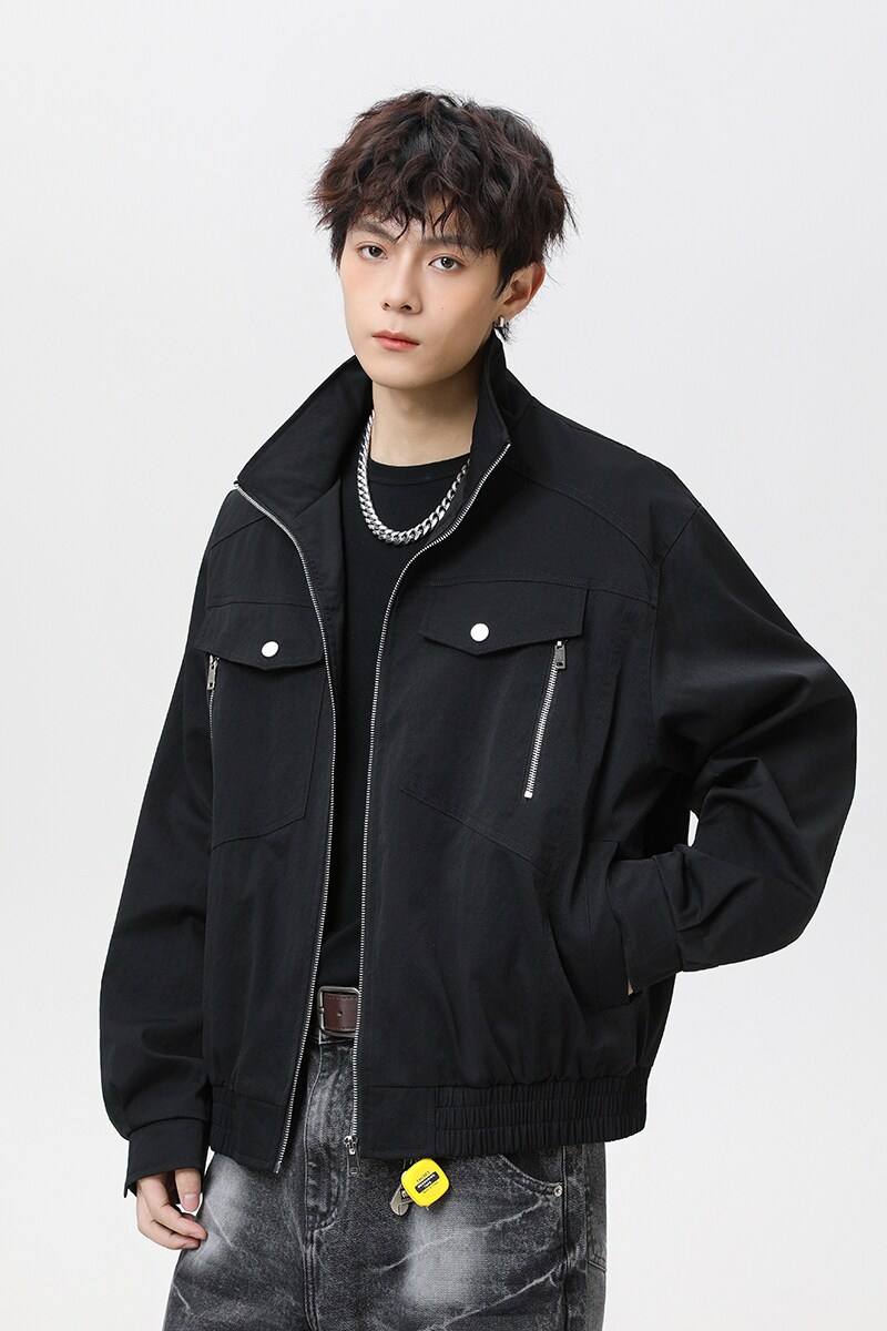 春秋男女休闲外套宽松夹克立领上衣A321-J9959-P85,男装夹克,电商A321