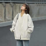 现货美式复古棒球服外套纯色潮牌宽松休闲飞行夹克A321-J7803-P55，男装夹克，电商A321