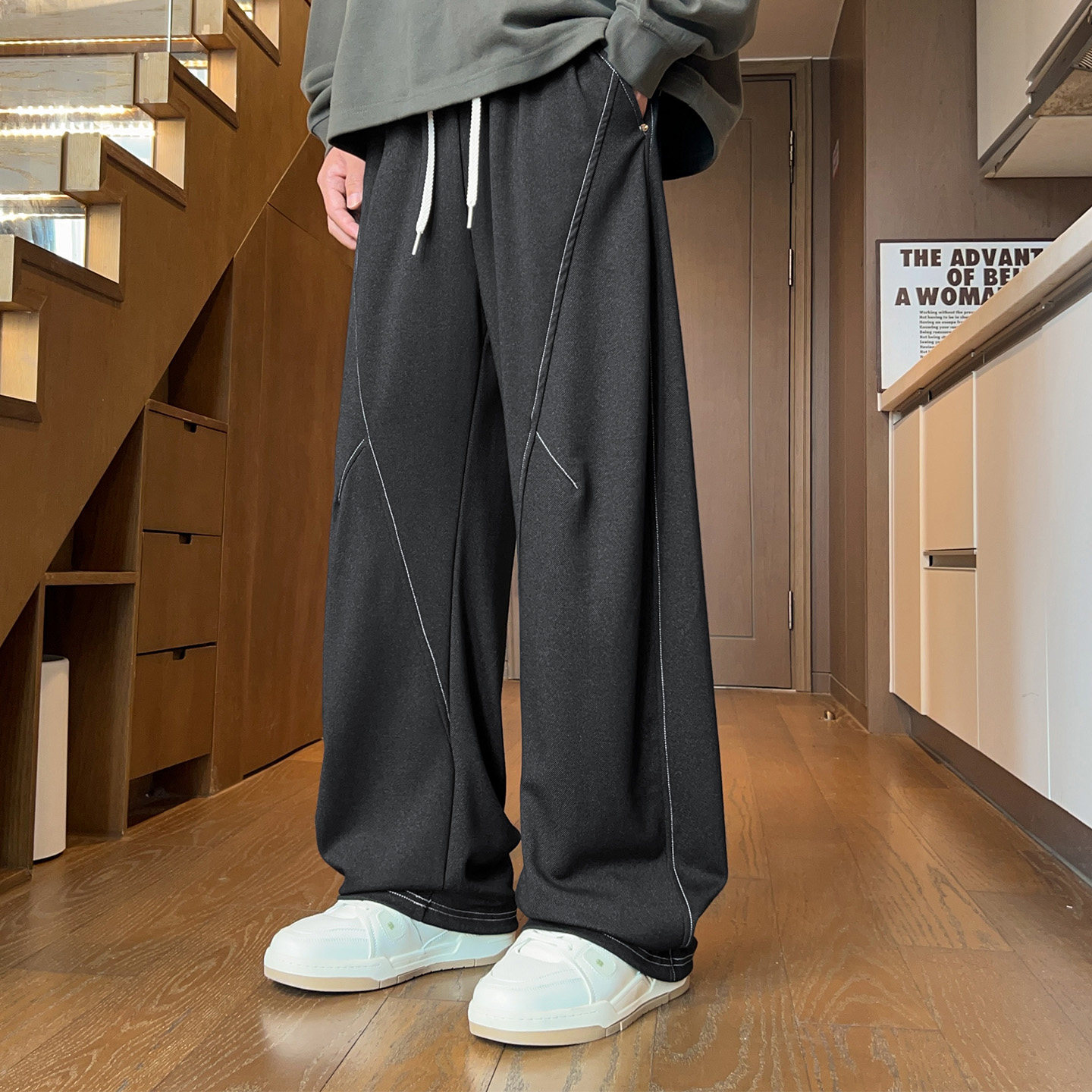 秋季百搭直筒阔腿弯刀牛仔裤A321-KZ041-P55控79,男装牛仔裤,电商A321