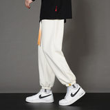 2026春季纯色抽绳男士休闲运动裤潮牌束脚贴标卫裤A321-K140-P40，男装休闲裤，电商A321