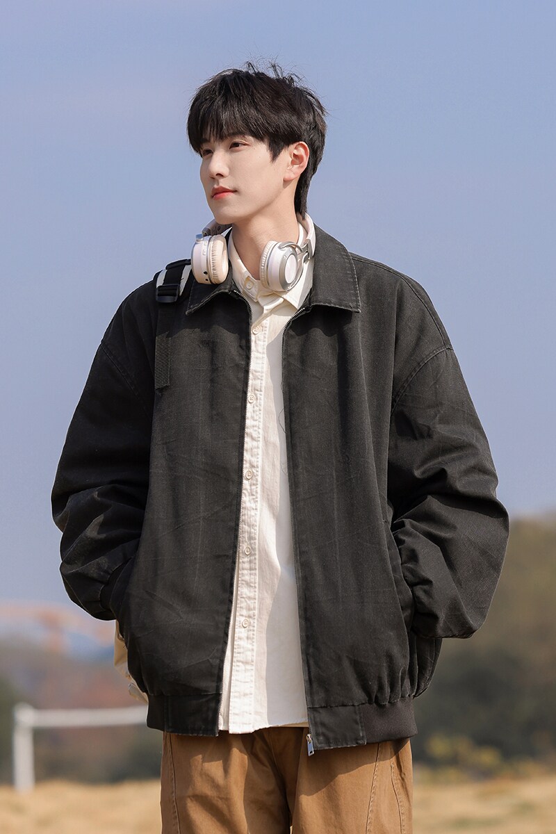 现货春秋美式翻领百搭男女复古潮牌水洗休闲外套A321-J9970-P95,女装短外套,电商A321