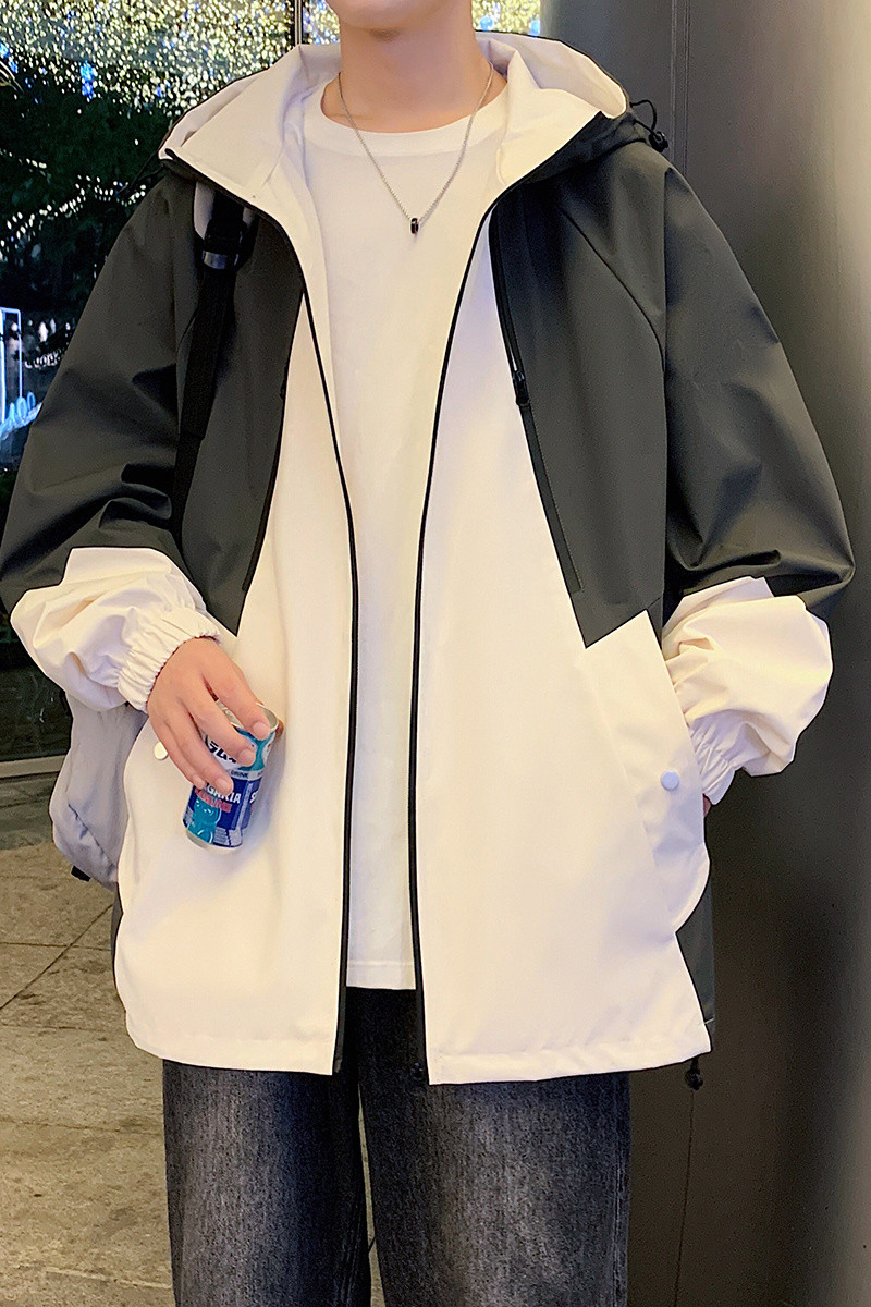 工装连帽冲锋衣夹克潮流春秋季百搭防风防水外套A321-J7831-P70,男装夹克,电商A321