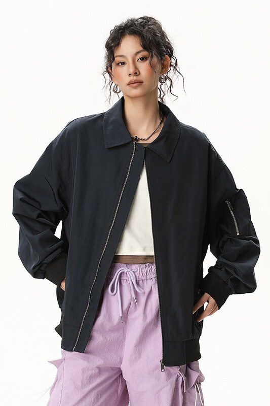 男女春秋工装休闲夹克纯色宽松外套A321-J9975-P75,男装夹克,电商A321