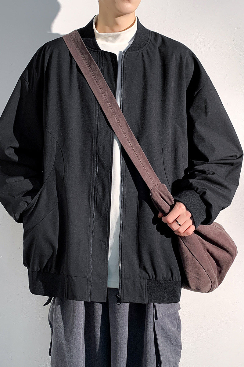 现货美式复古棒球服外套纯色潮牌宽松休闲飞行夹克A321-J7803-P55,男装夹克,电商A321