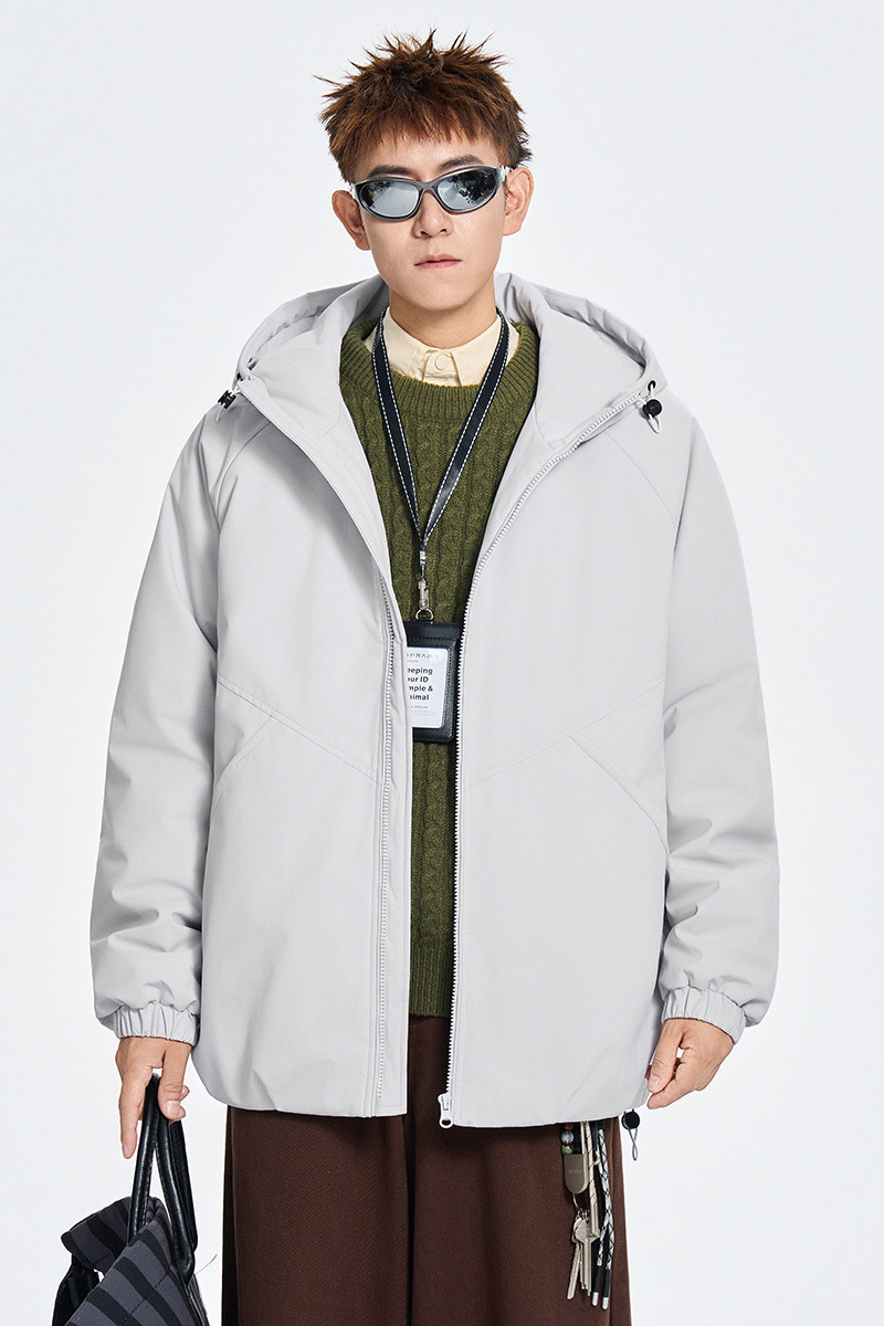冬季纯色连帽休闲棉衣宽松百搭纯色棉服外套A321-MY8850-P90,男装棉衣,电商A321