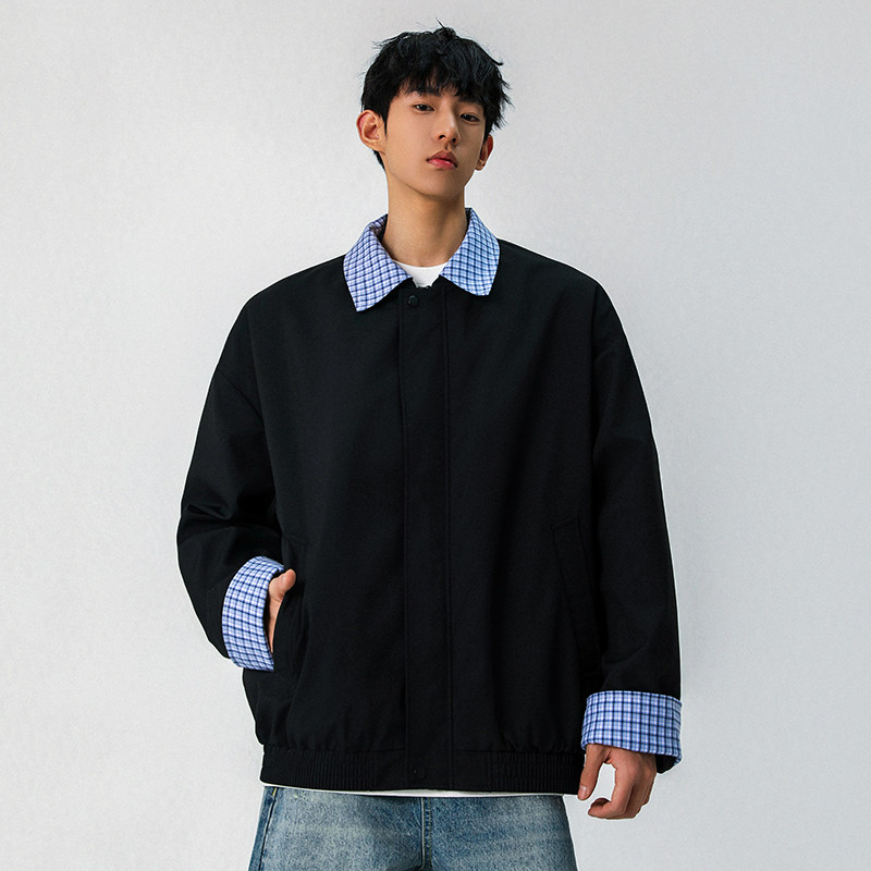 现货春秋美式领可拆卸外套潮牌棒球服冲锋衣夹克A321-J9963-P75,男装夹克,电商A321