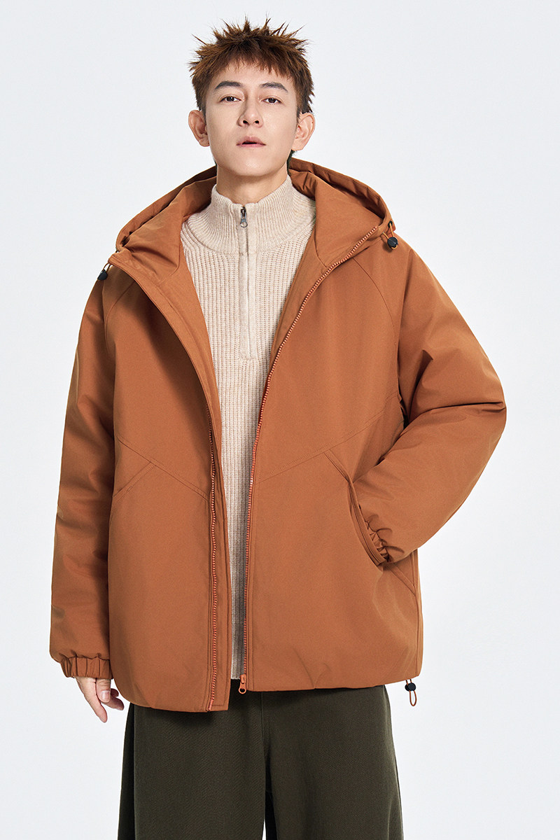冬季纯色连帽休闲棉衣宽松百搭纯色棉服外套A321-MY8850-P90,男装棉衣,电商A321