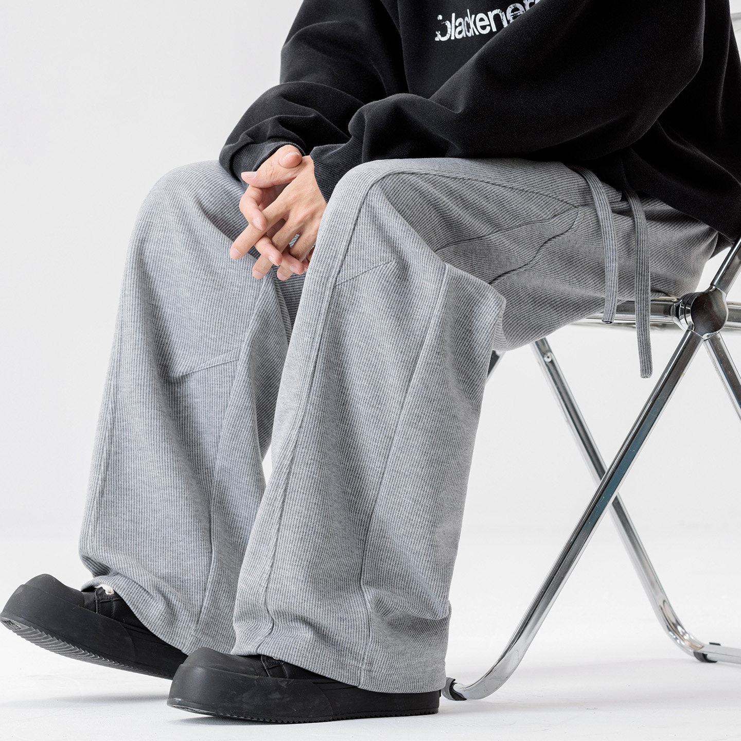 秋季百搭直筒磨毛布阔腿裤宽松休闲裤A321-KZ011-P45控69,男装休闲裤,电商A321