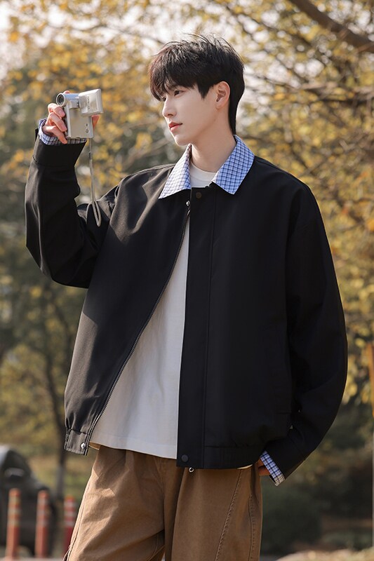 现货春秋美式领可拆卸外套潮牌棒球服冲锋衣夹克A321-J9963-P75,男装夹克,电商A321