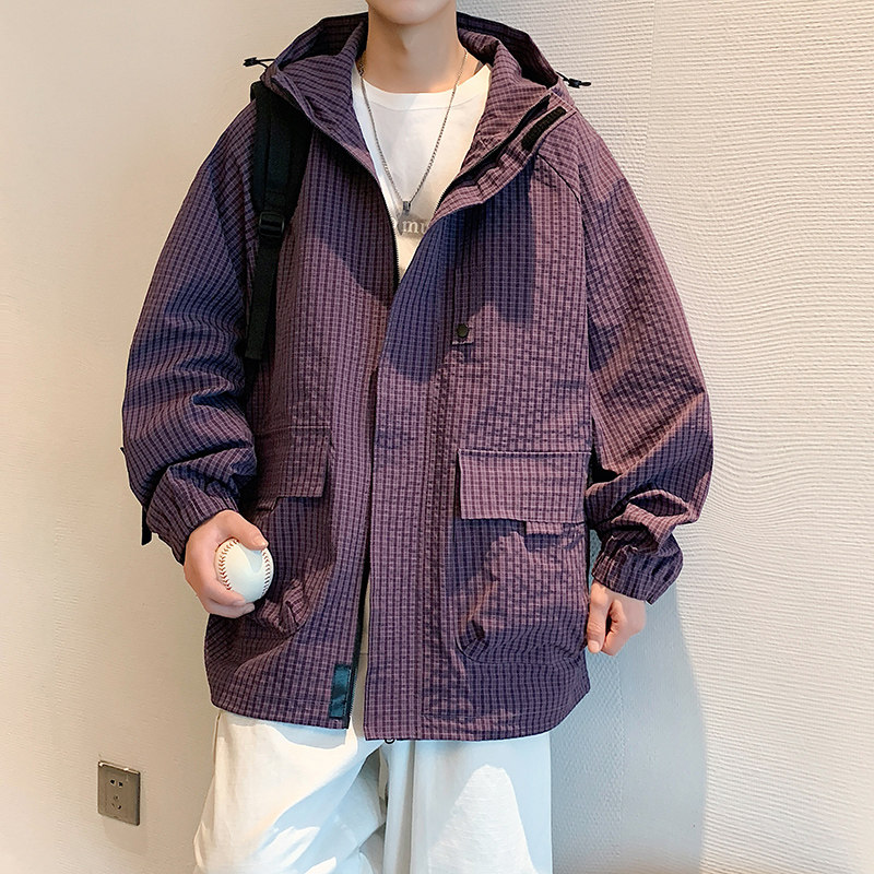 现货外套男户外连帽夹克春秋工装设计感百搭冲锋衣A321-J7811-P75,男装夹克,电商A321