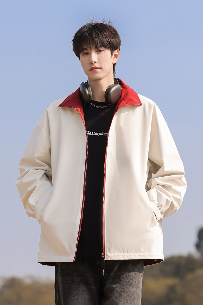 现货春秋双面穿外套美式潮流宽松休闲夹克A321-J9967-P68,男装夹克,电商A321