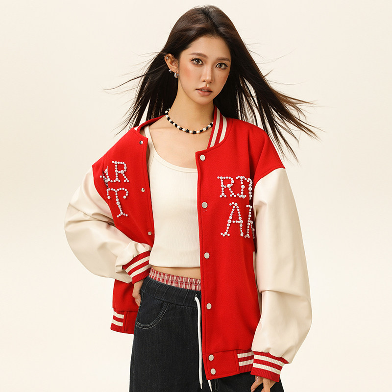 春秋刺绣PU棒球服外套男女休闲夹克A321-J9952-P90,男装夹克,电商A321