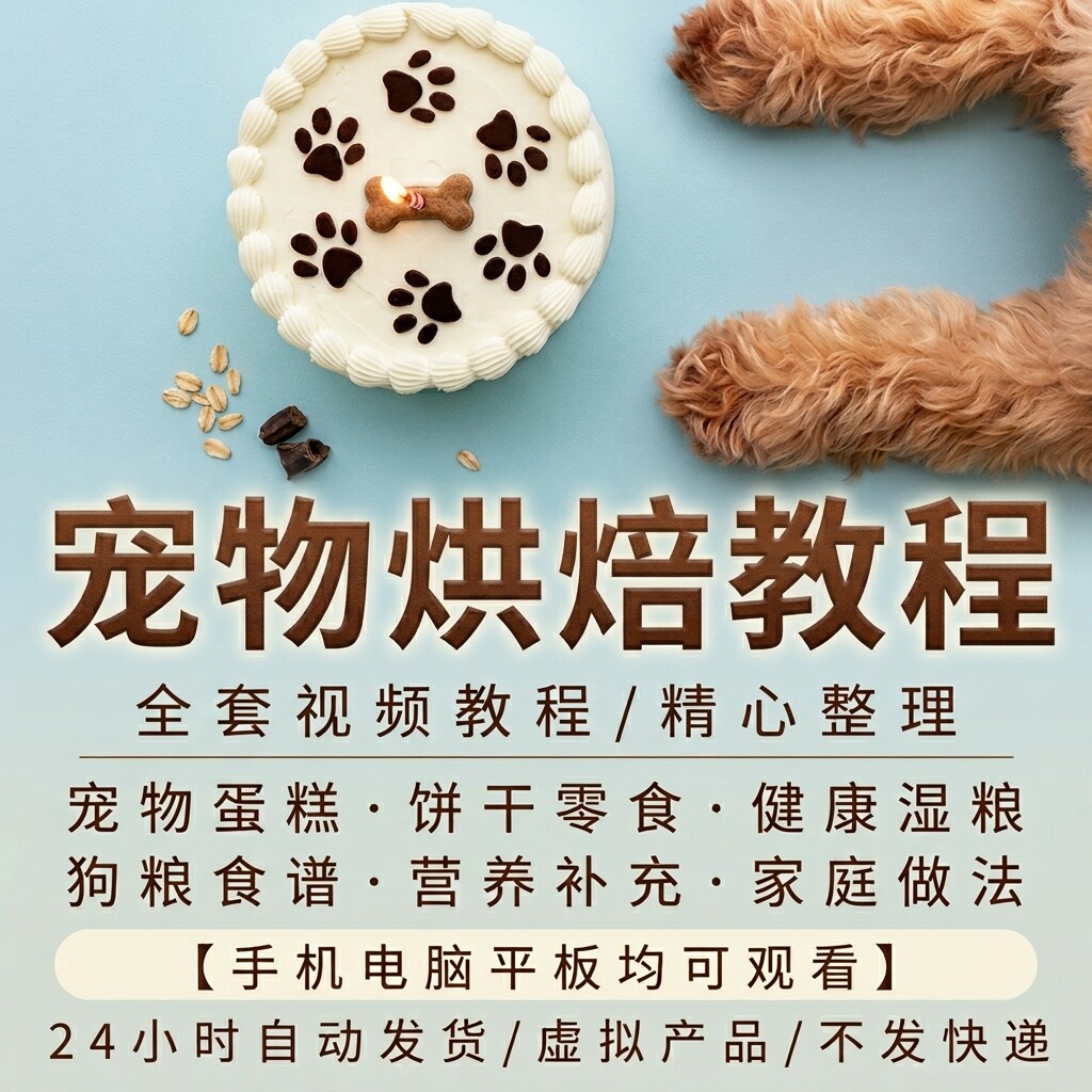 狗狗猫咪宠物烘焙教程自制蛋糕饼刻录盘个性化服务