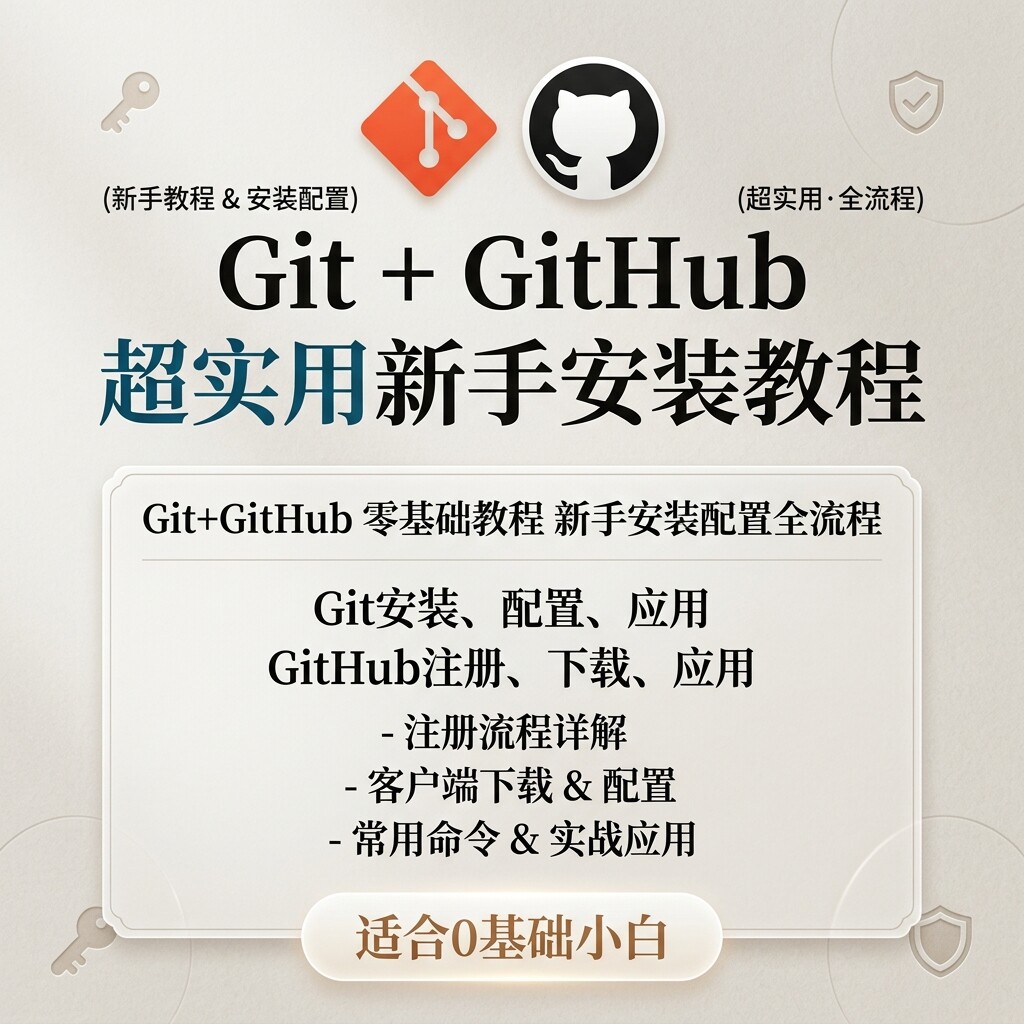 程序员入门Git+GitHub全套教程2026新版零基础安装配置命令实战