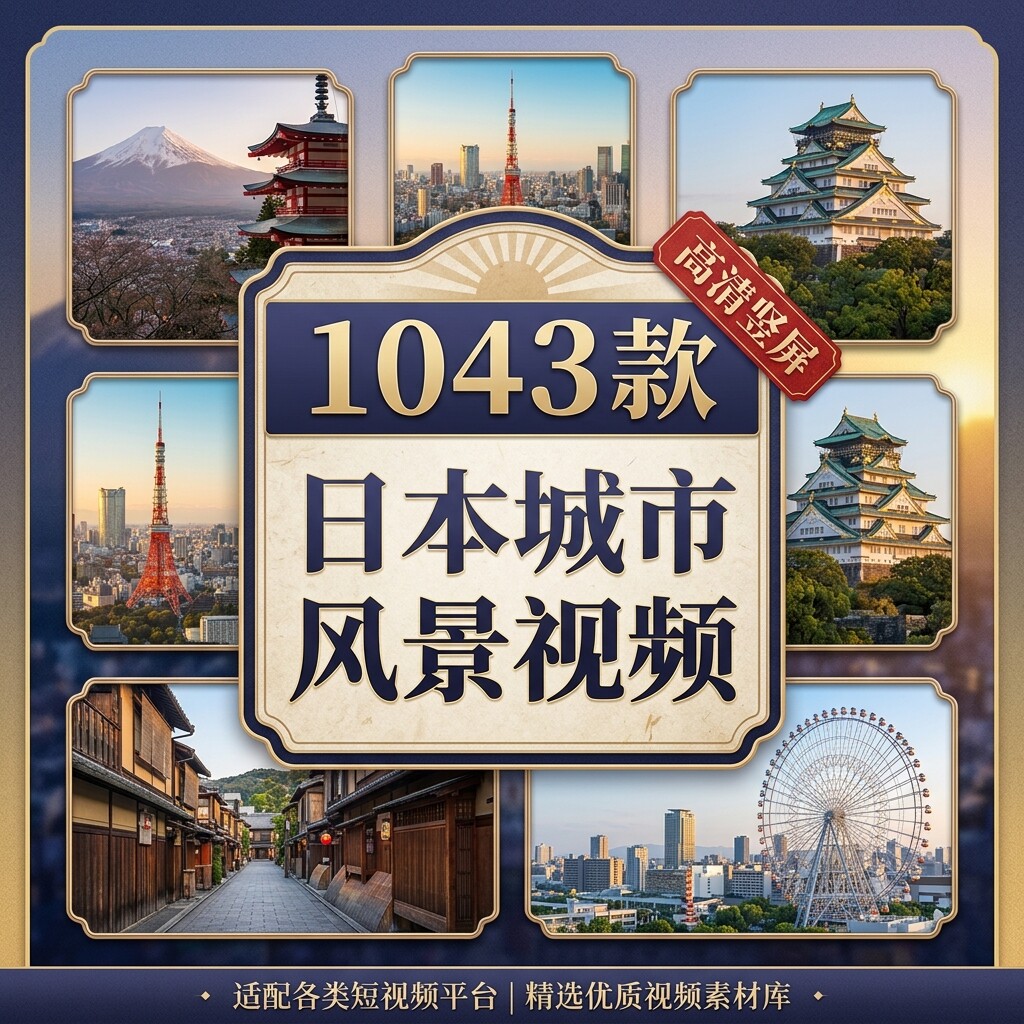 2026日本城市风景高清竖屏4K素材热门景点旅游短视频剪辑源文件