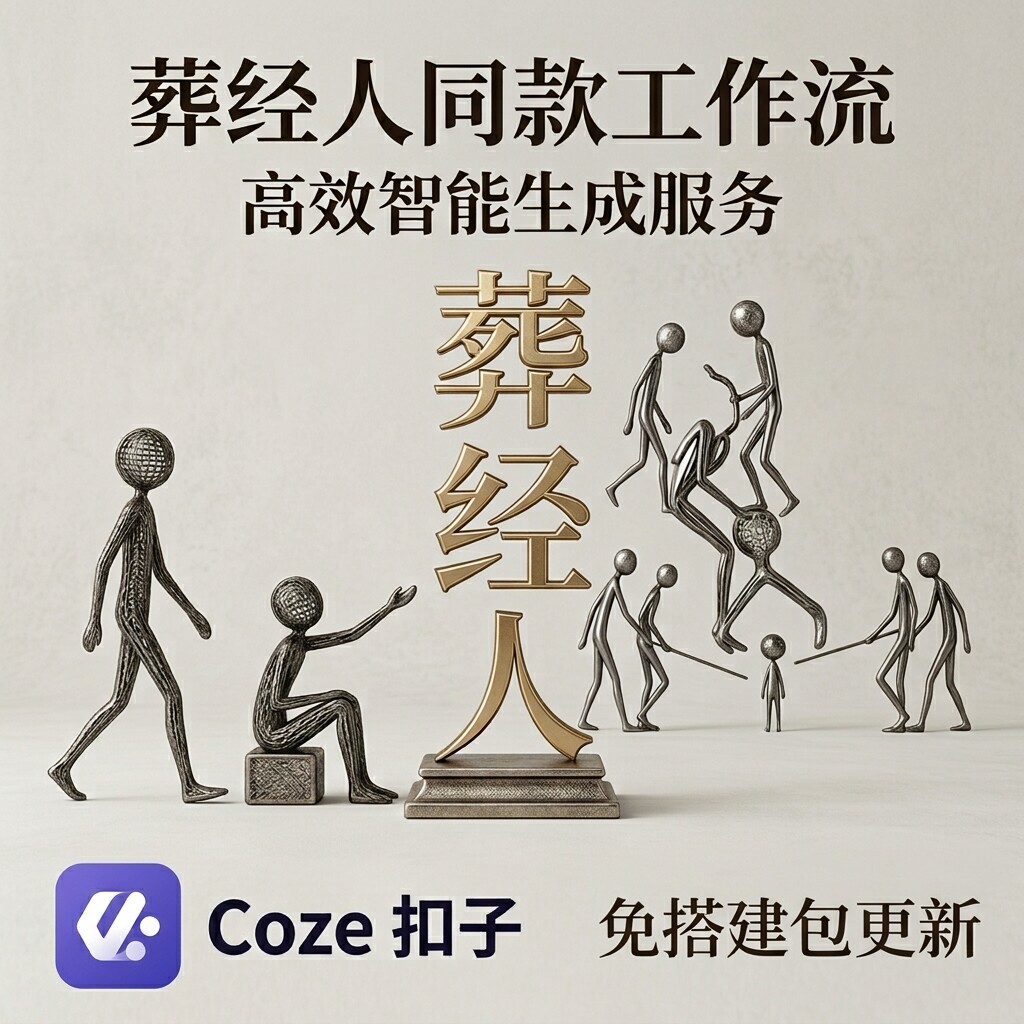 葬经人唐长老同款扣子Coze智能体热门爆款工作流一键生成免搭建