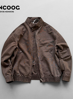 凡购春季美式潮牌莱赛尔外套丹宁多口袋工装短款干练牛仔夹克男