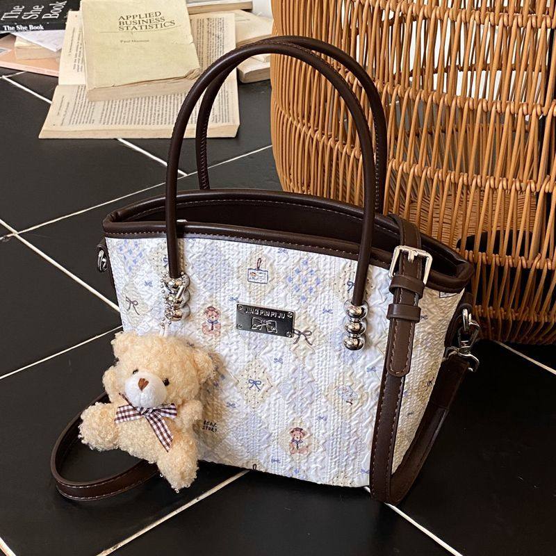 卡通印花小包包女2025秋季新款法式复古单肩包百搭手提斜挎水桶包,箱包皮具/热销女包/男包,水桶包,淘宝优惠券,粉丝福利购,淘宝优惠卷