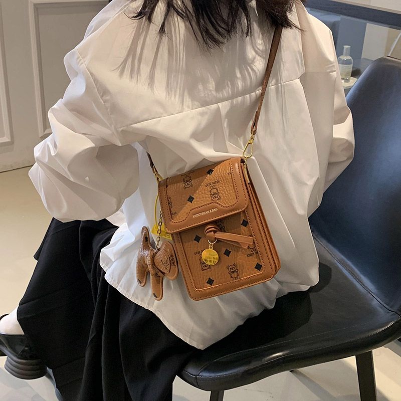 韩版卡通印花小方包斜挎包