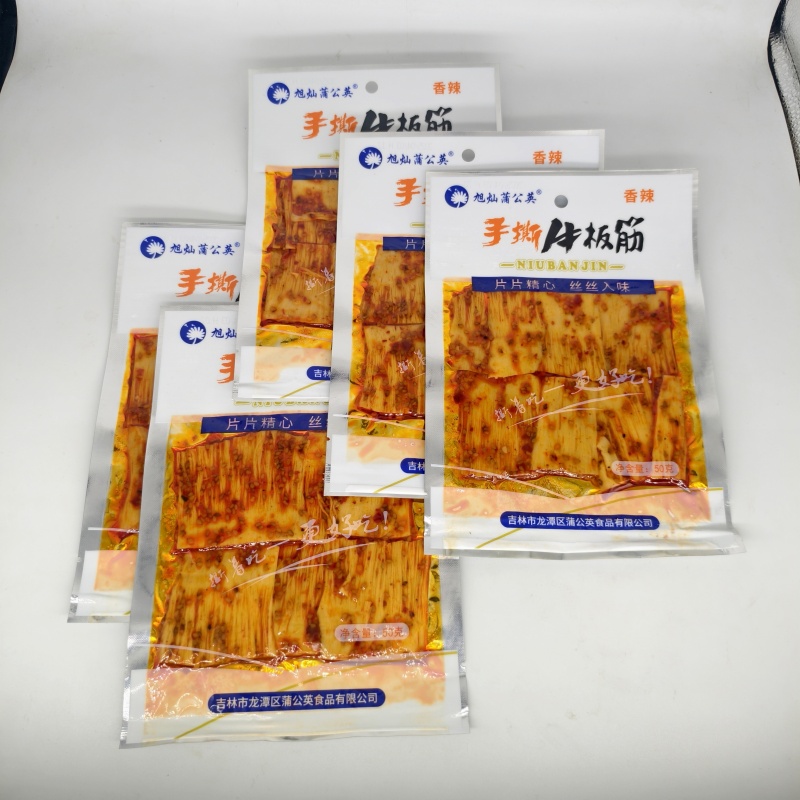 东北特产延吉风味小吃旭灿蒲公英香辣手撕牛板筋办公室休闲小零食