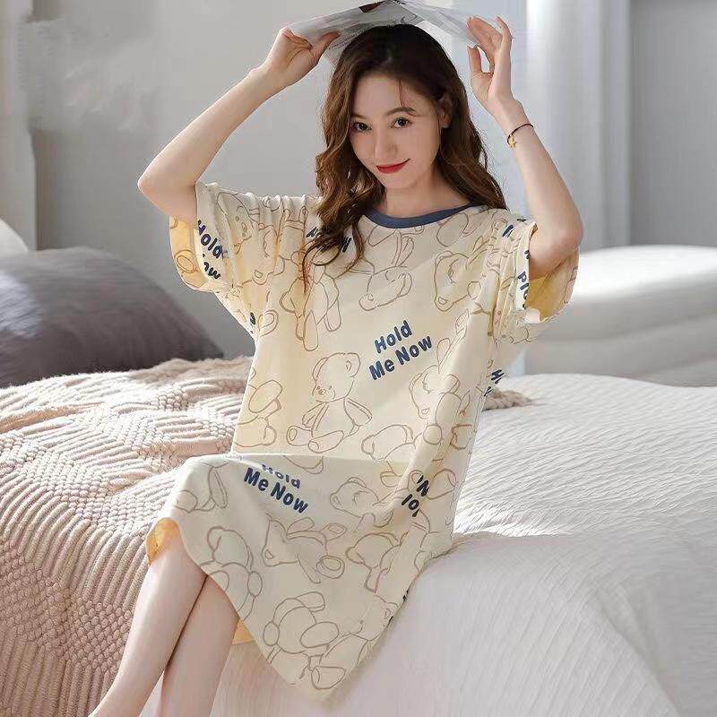 睡衣女夏季睡裙短袖少女裙夏天家睡衣/家居服套装