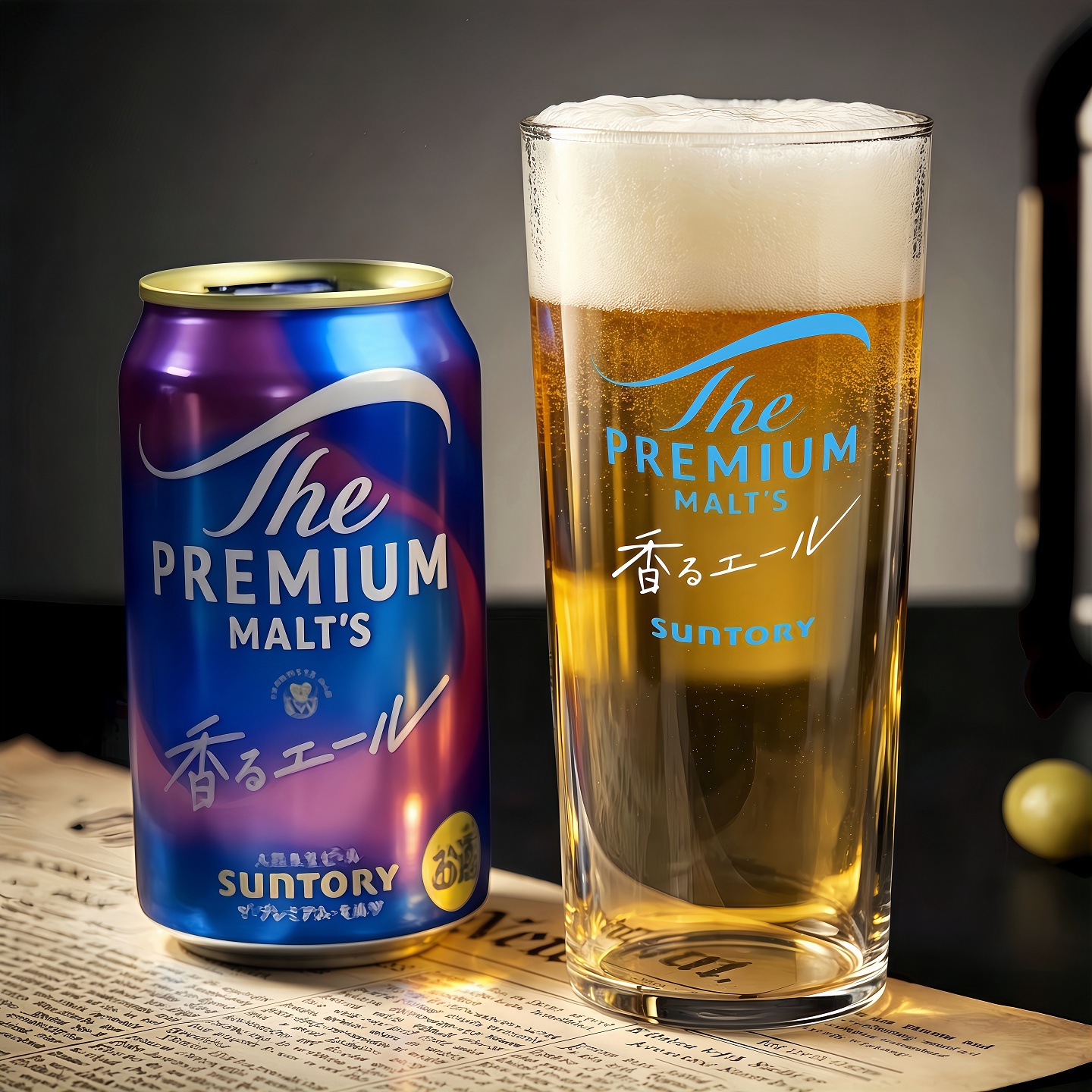 日本SUNTORY三得利万志香啤酒神泡啤酒杯日式精酿超薄玻璃杯380ML