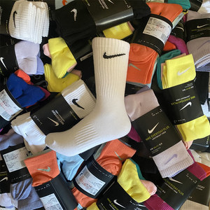 Nike耐克袜子男女正品运动长筒袜彩色彩勾中筒篮球跑步毛巾底加厚