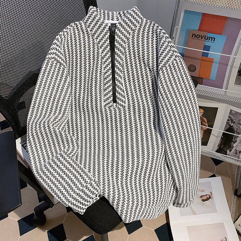 半拉链立领卫衣女潮牌美式复古