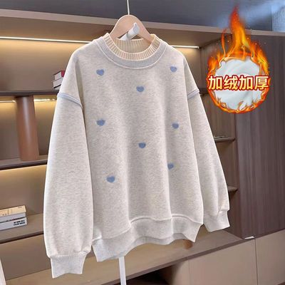 假两件圆领套头卫衣女