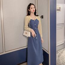 连衣裙女潮 韩版 新款 拼接打底裙长袖 初秋新品 2019秋装