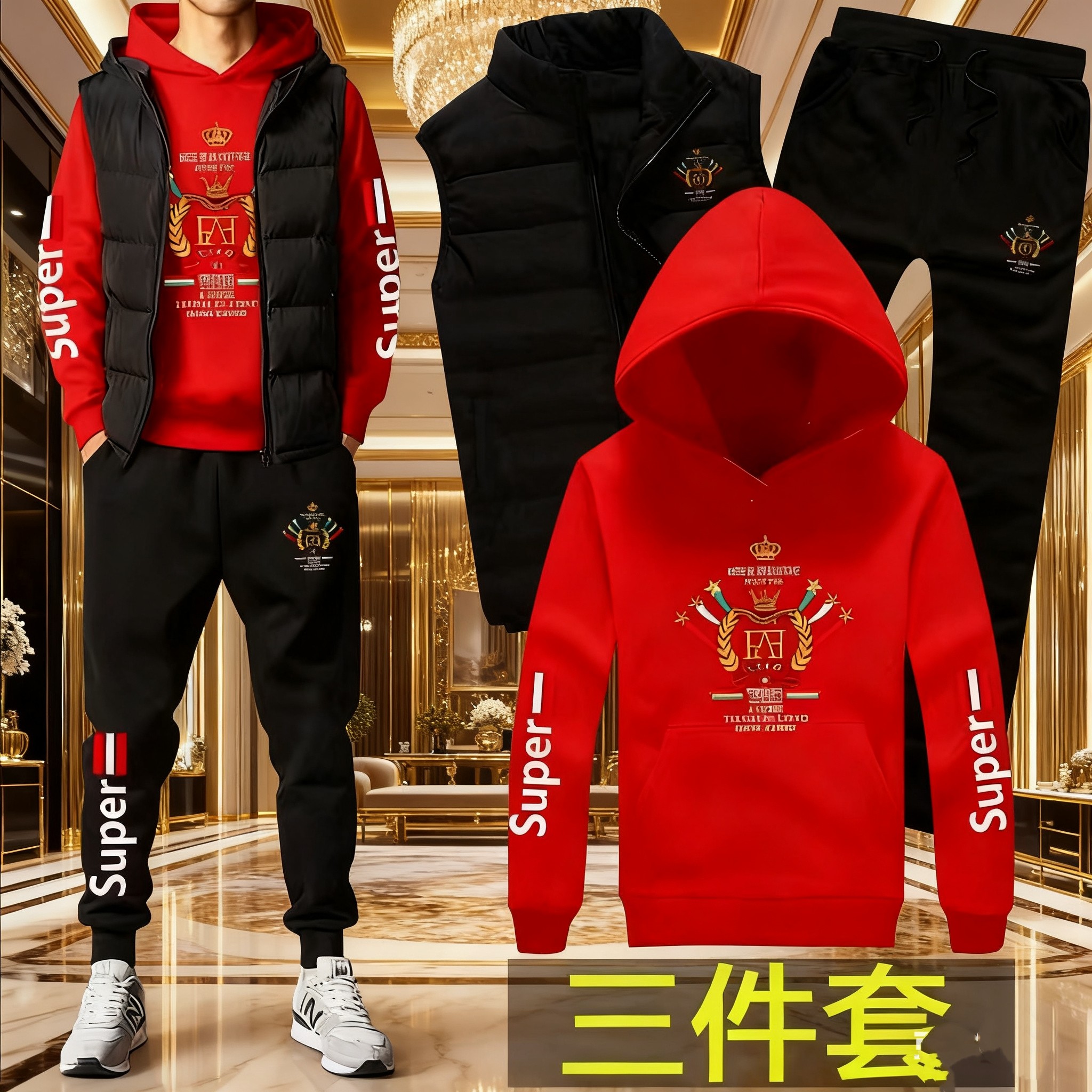 2026本命年新款男士休闲裤宽松束脚运动卫裤男装长裤子男款秋冬款,男装,卫裤,淘宝优惠券,粉丝福利购,淘宝优惠卷