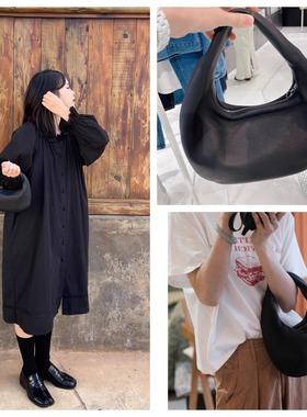 日本正品代购Aeta月牙包简约鹿皮单肩包手拎包复古手提包轻奢女包