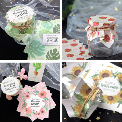 可爱封口纸布丁婚礼瓶盖包装纸