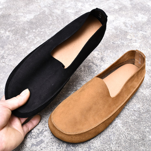 夏季新款豆豆鞋男真皮透气休闲鞋