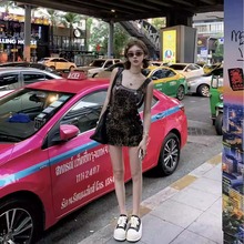 JMSHOP 元气嫩妹 少女牛仔背带裙女夏季减龄小个子连衣裙裙裤