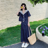 夏款新款蕾丝牛仔两件套211-5813P165控238，女装套装/套裙，浙宝211