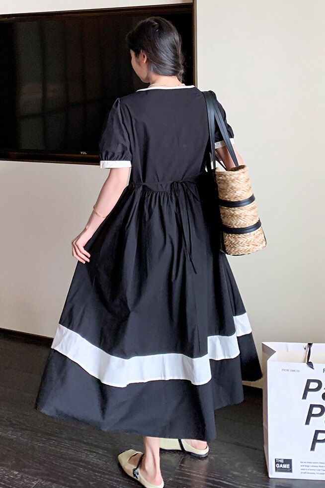 夏款现货新款法式显瘦复古方领连衣裙211-1685P115控168,女装连衣裙,浙宝211