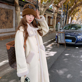 现货2025冬季新款高品质甜美长款皮毛一体211-1839P225控318，女装毛呢外套，浙宝211