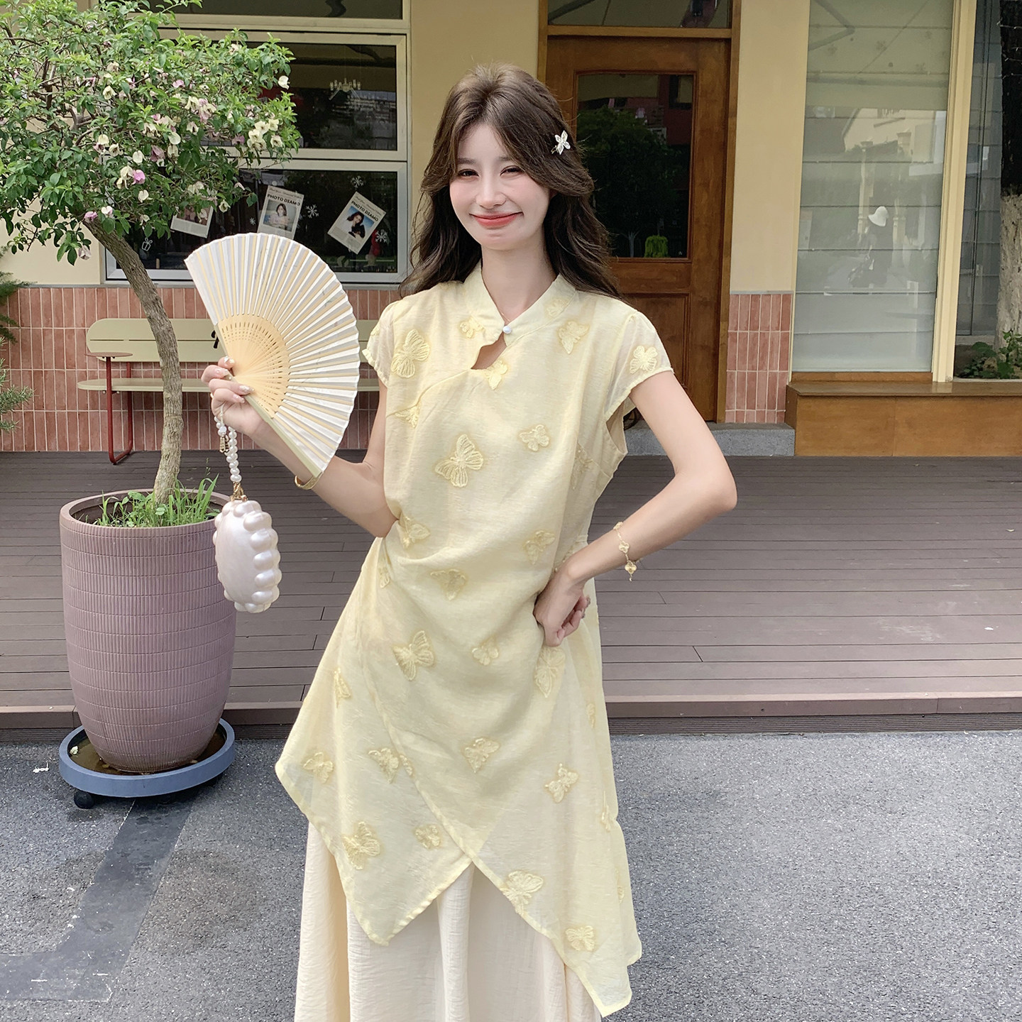 2026夏款新中式拼接连衣裙2c393-9835P160控258，女装连衣裙，浙宝211