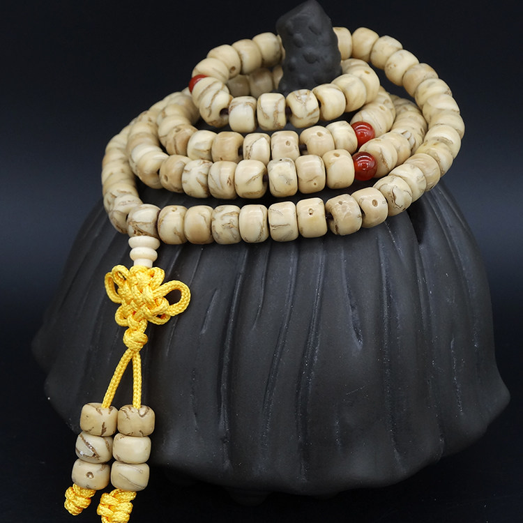 藏式桶珠金线菩提金丝菩提血丝菩提子手串佛珠108颗包邮 干磨高密