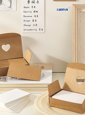 空白卡片纸手写圆角自制识字记忆卡英语单词卡书签留言手绘涂鸦卡